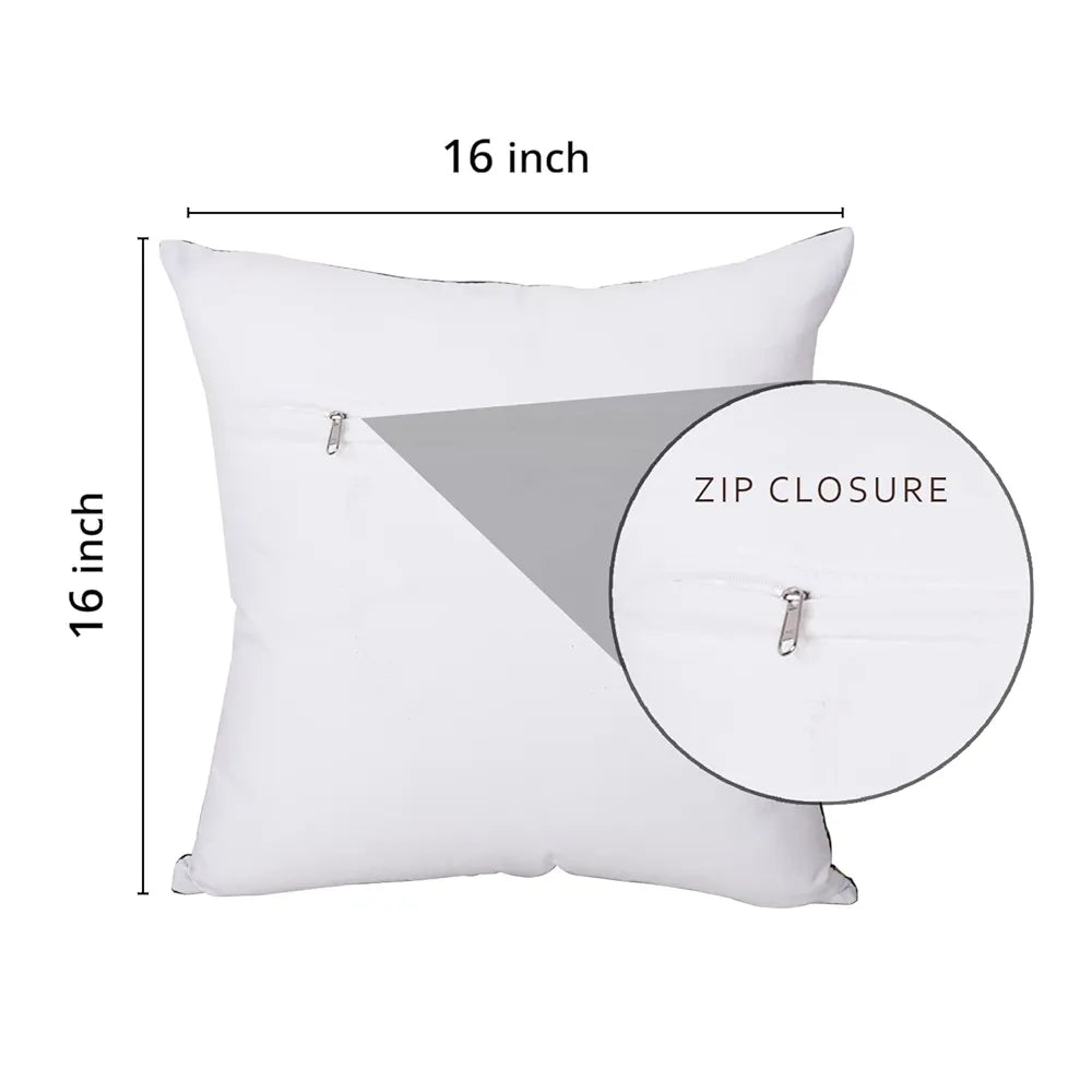 Cloth Fusion 100 TC Velvet Sofa Cushion Cover Set of 5, Decorative HD Gold Foil Cushion Cover Set 16-inch x 16-inch for Living Room
